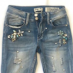 Indigo Rein Juniors' Embellished Skinny Jeans